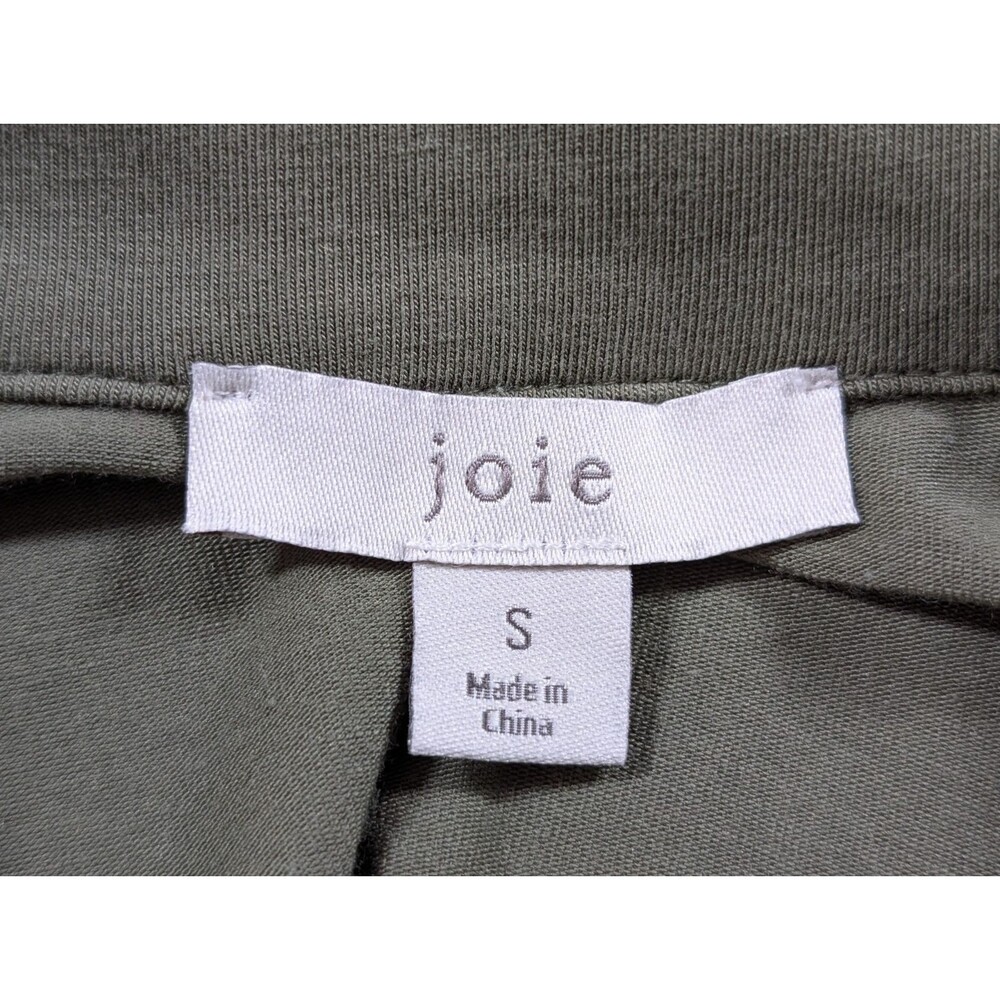 Joie Jadallah Shirt Dress Womens S Green Jersey Knit Belted Casual Pockets - Picture 6 of 11